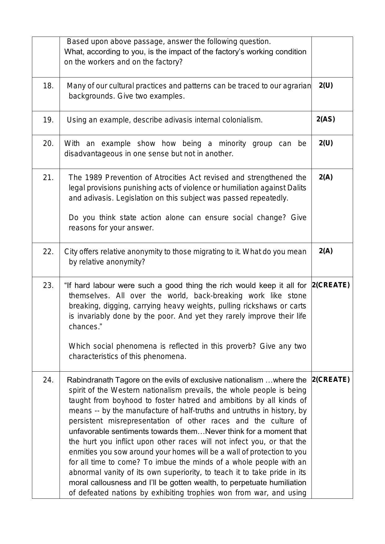 CBSE Class 12 Sociology Sample Paper 2024 - Page 6