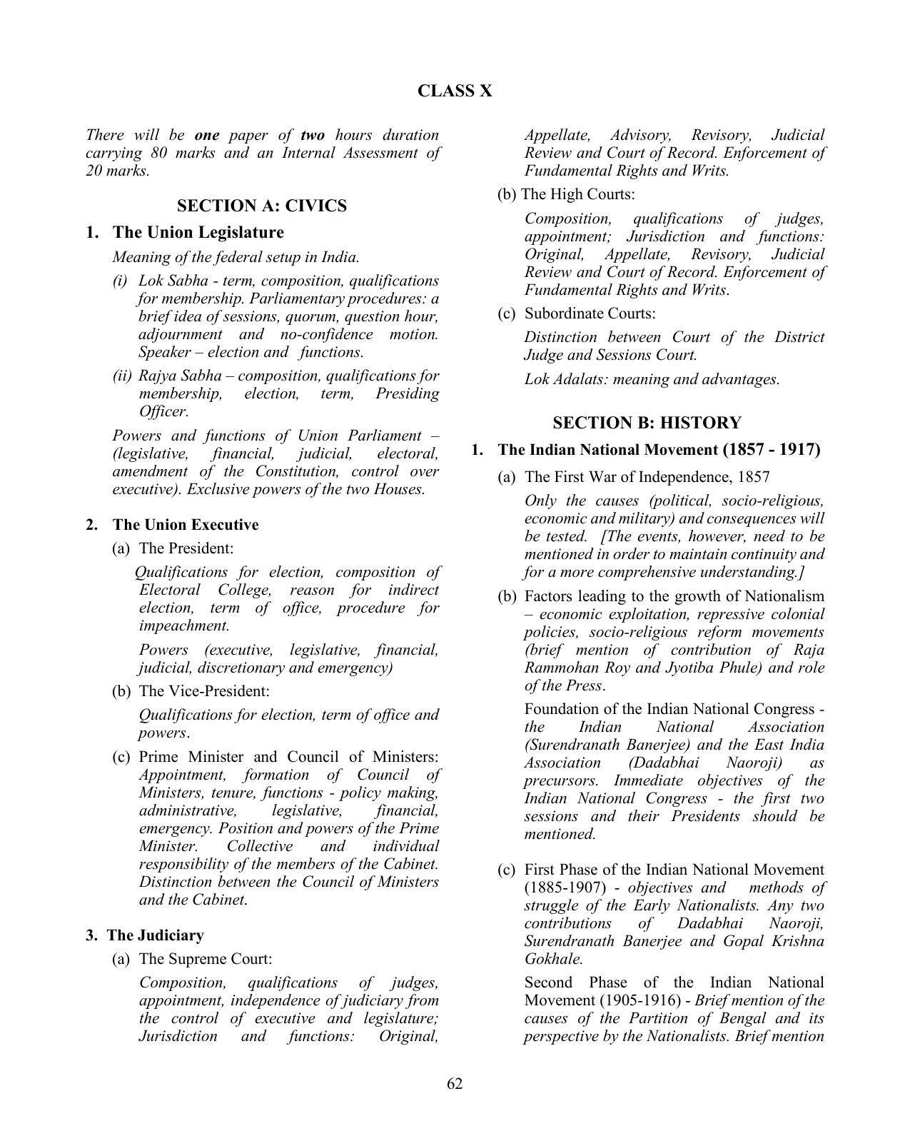 ICSE History & Civics Syllabus 2026 - Page 3
