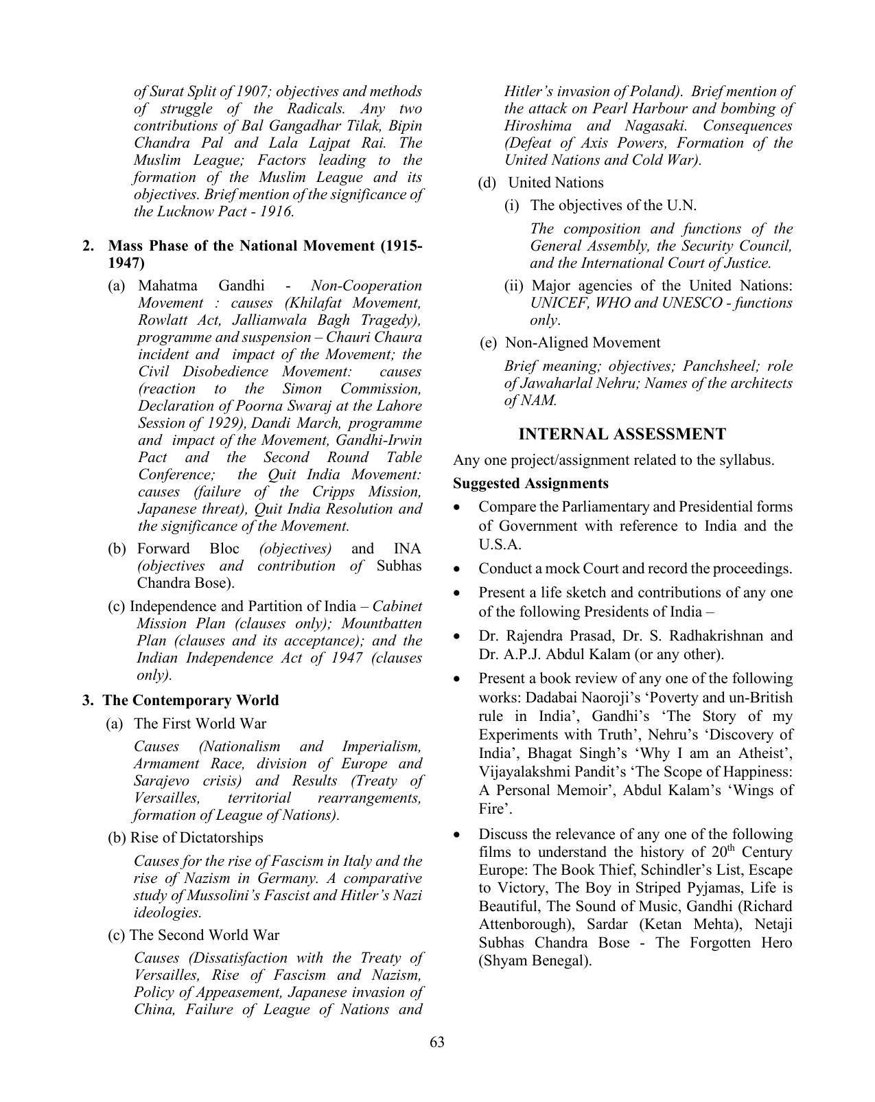 ICSE History & Civics Syllabus IndCareer Docs