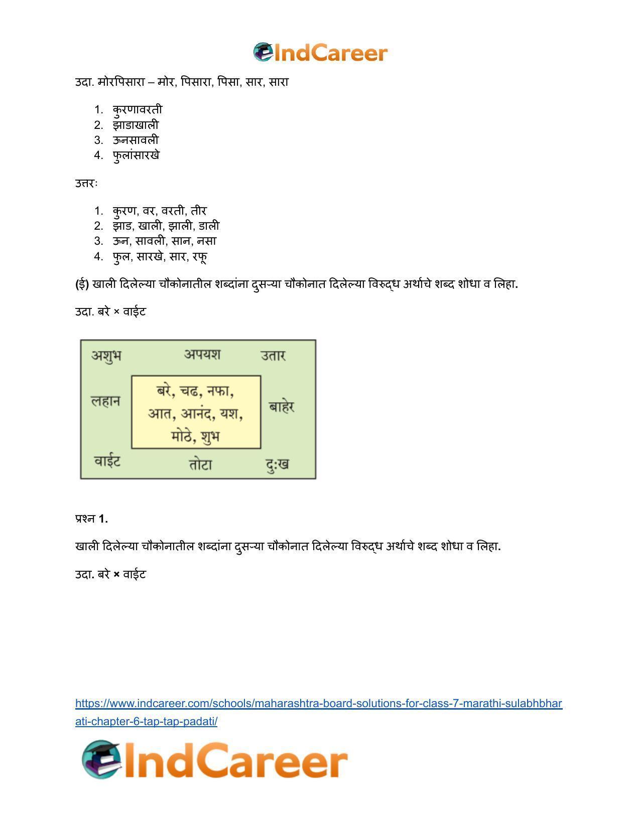 Maharashtra Board Solutions for Class 7- Marathi Sulabhbharati: Chapter 6- टप् टप् पडती - Page 5