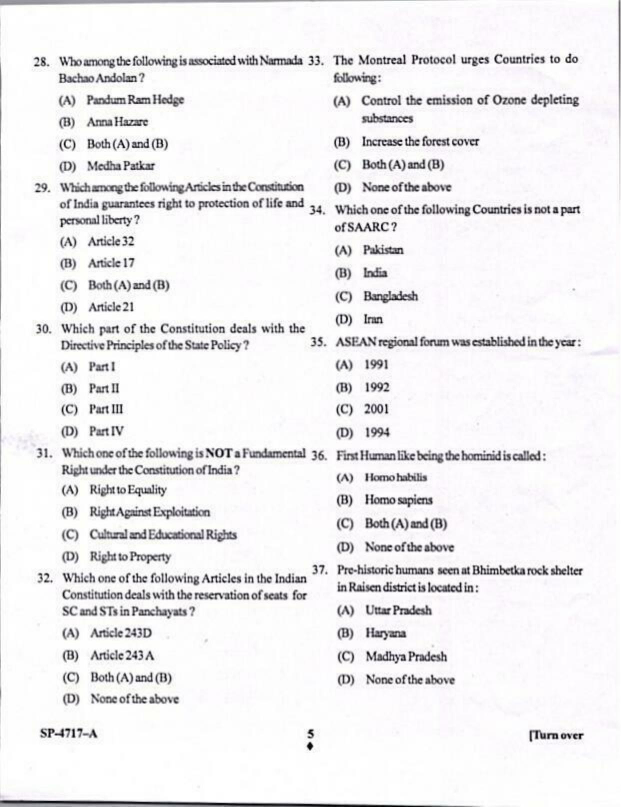 KUET 2024 M.A. Anthropogy Question Paper - Page 5