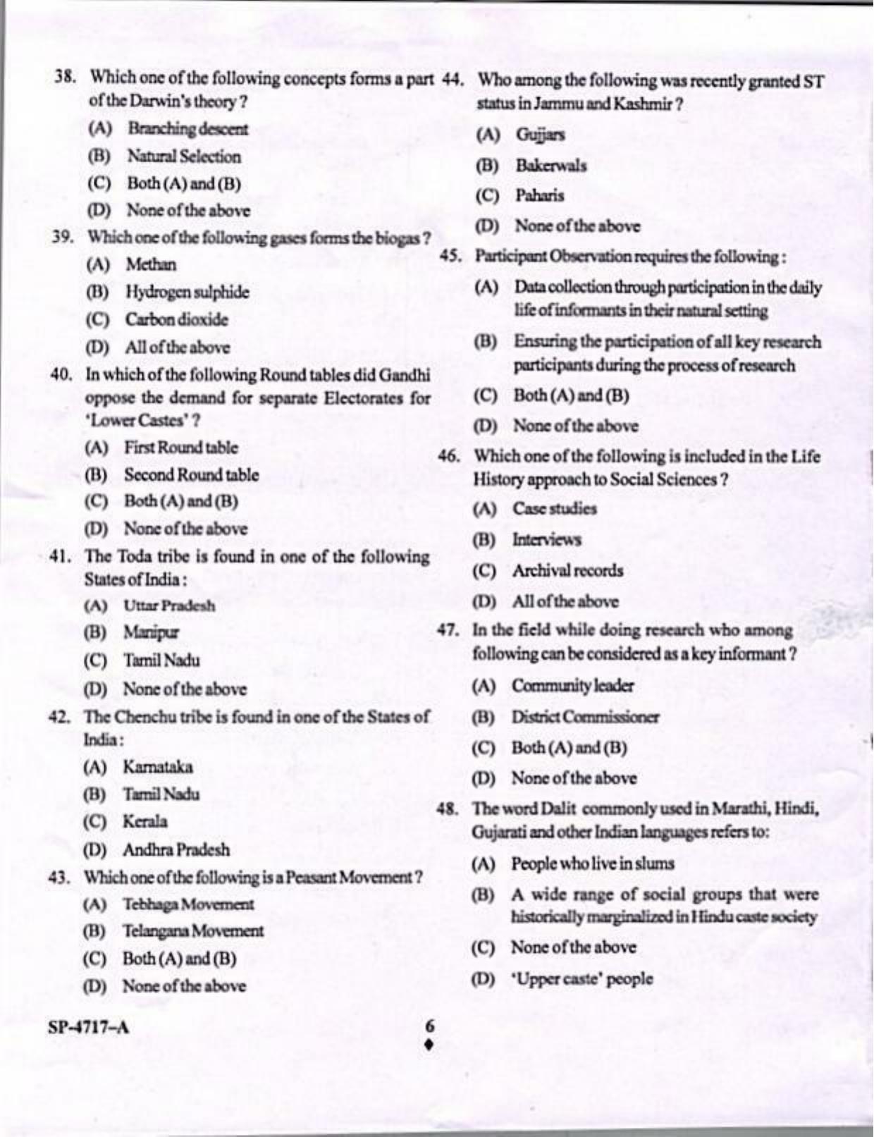 KUET 2024 M.A. Anthropogy Question Paper - Page 6