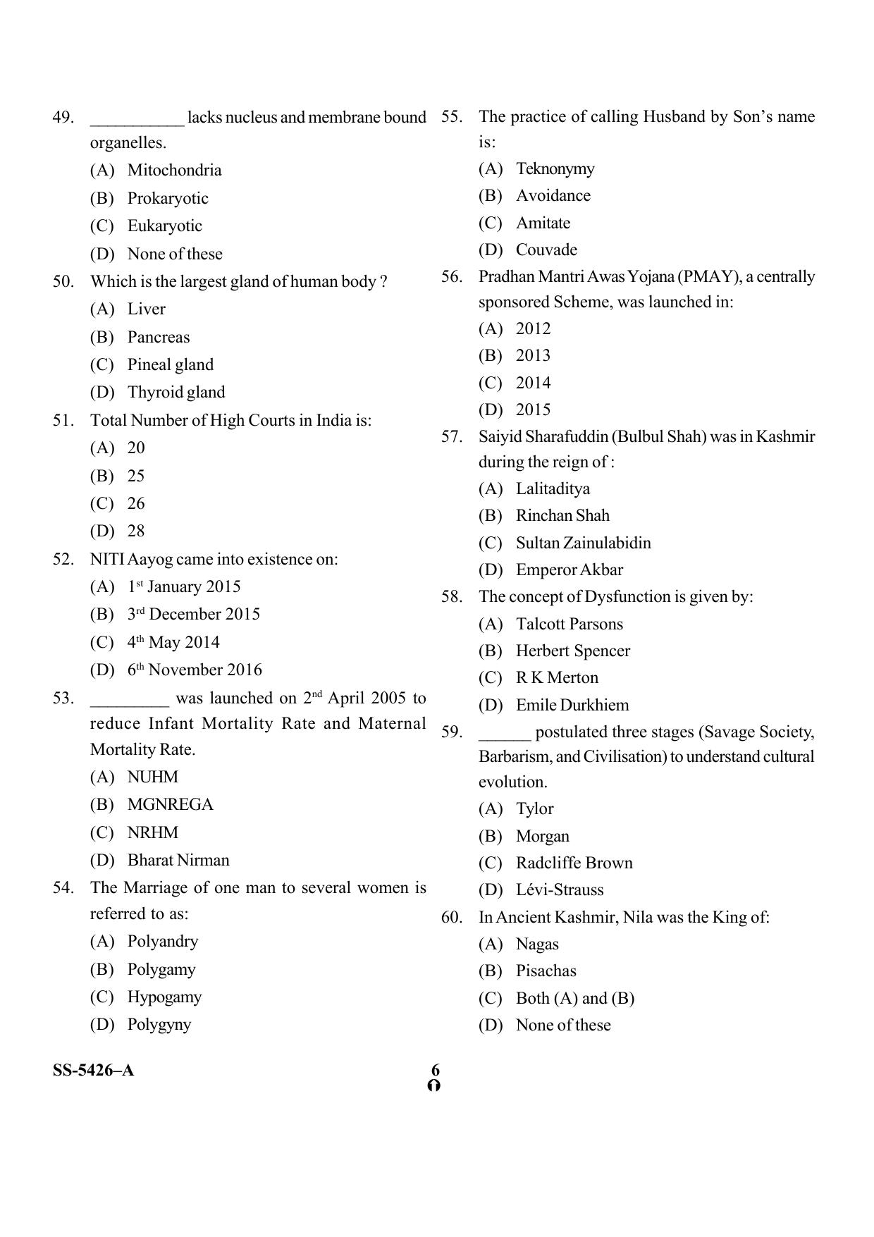 KUET 2024 M.A. Anthropogy Question Paper - Page 21