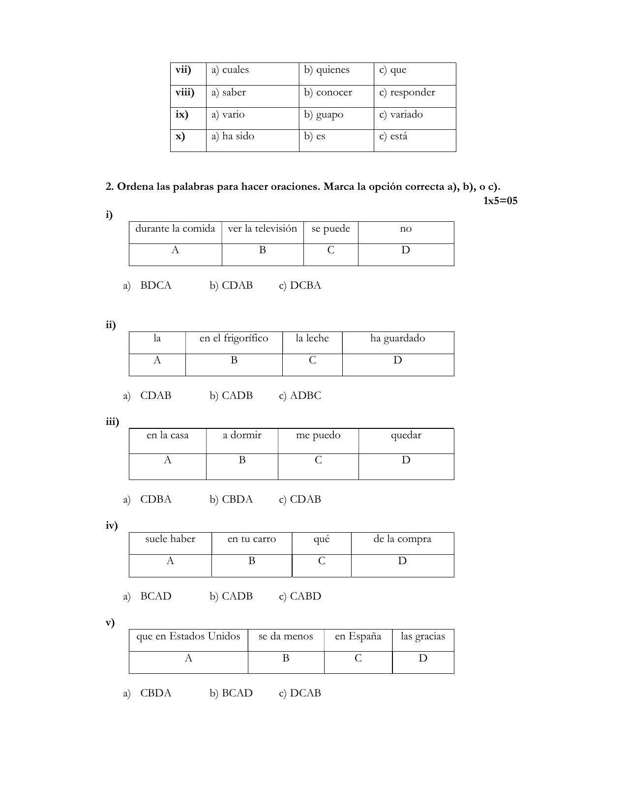 CBSE Class 10 Spanish Sample Paper 2021-22 - Page 2