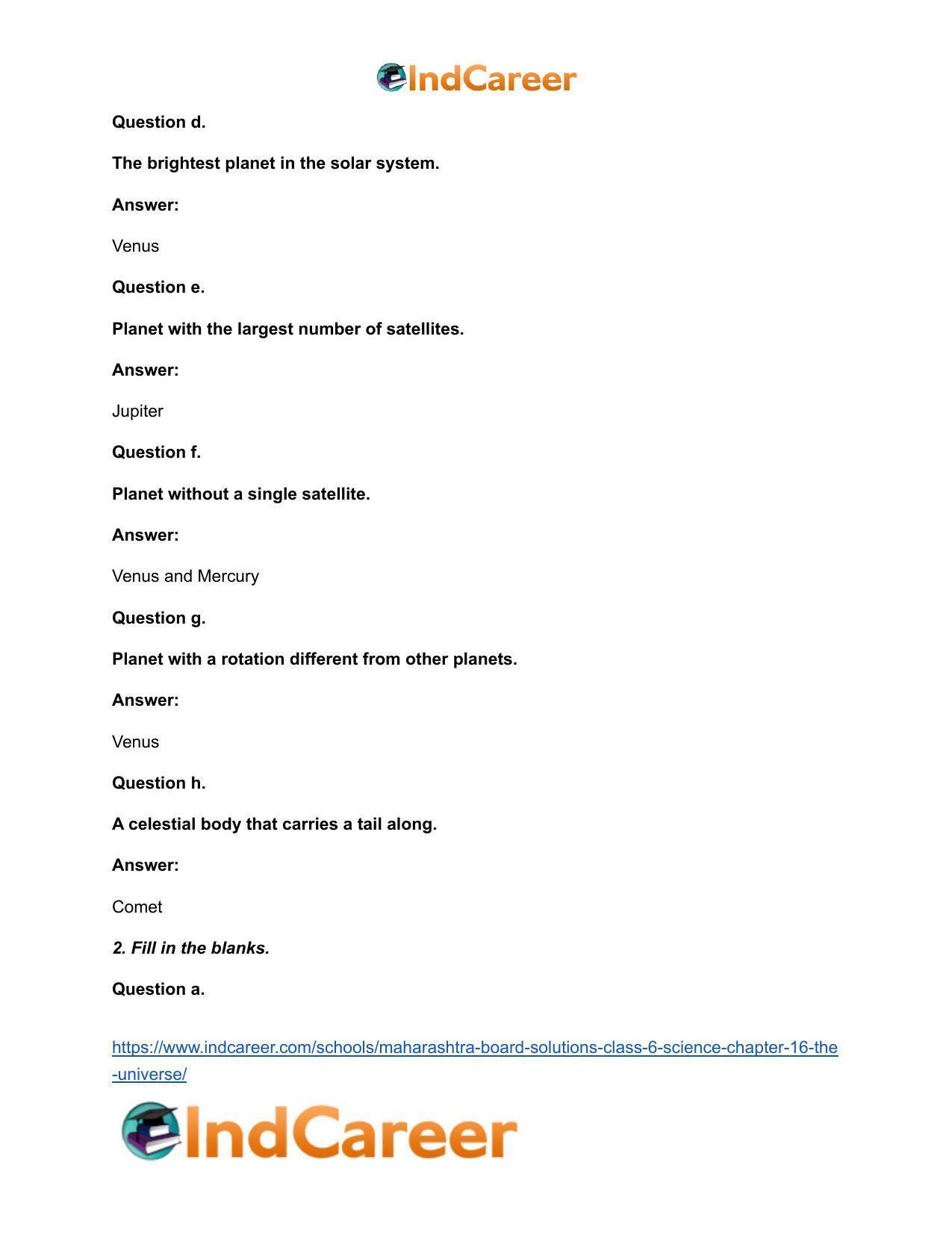 Maharashtra Board Solutions Class 6-Science: Chapter 16- The Universe - Page 3