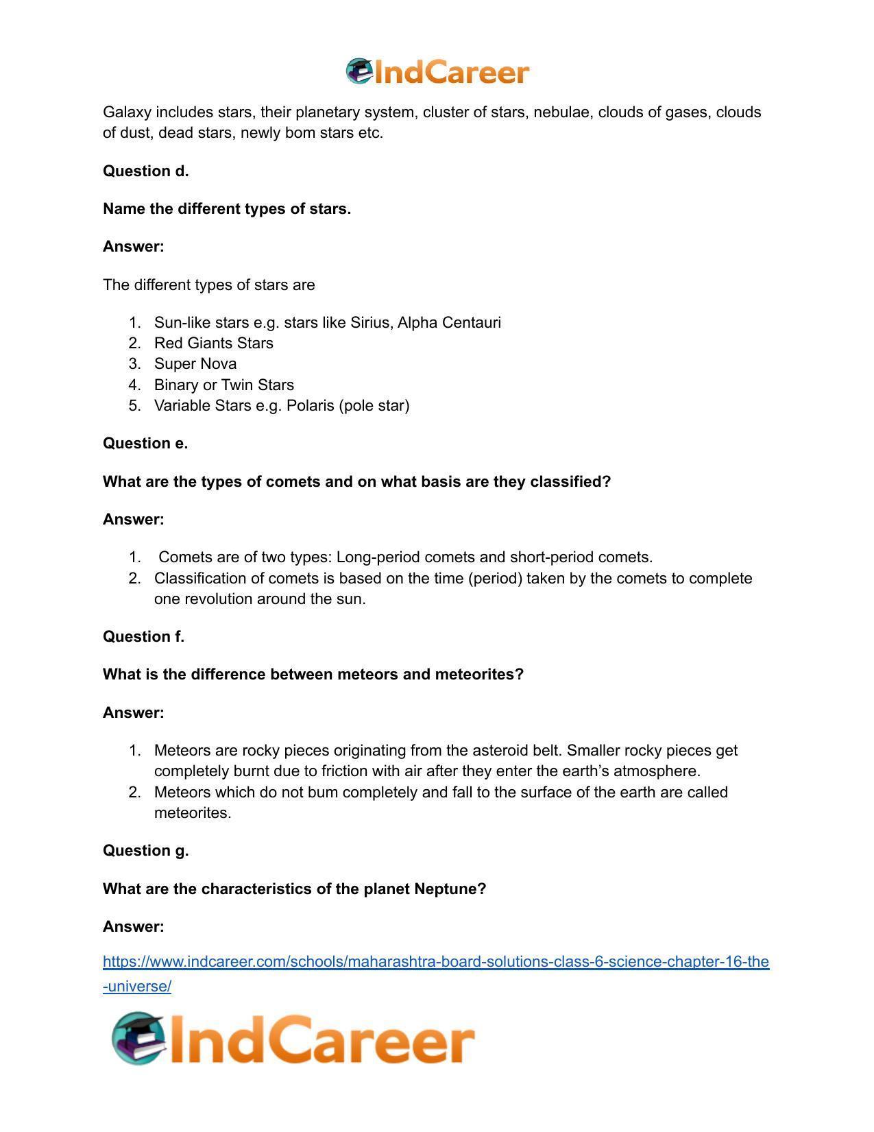 Maharashtra Board Solutions Class 6-Science: Chapter 16- The Universe - Page 6