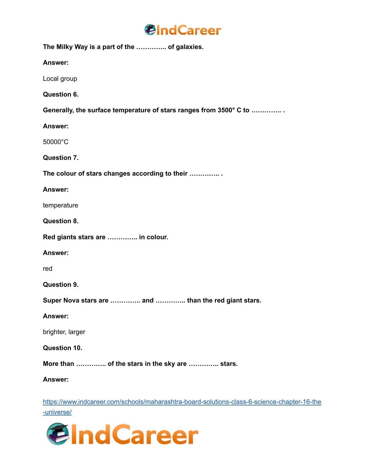 Maharashtra Board Solutions Class 6-Science: Chapter 16- The Universe - Page 9