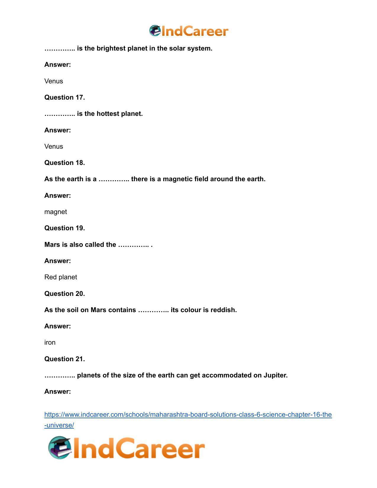 Maharashtra Board Solutions Class 6-Science: Chapter 16- The Universe - Page 11