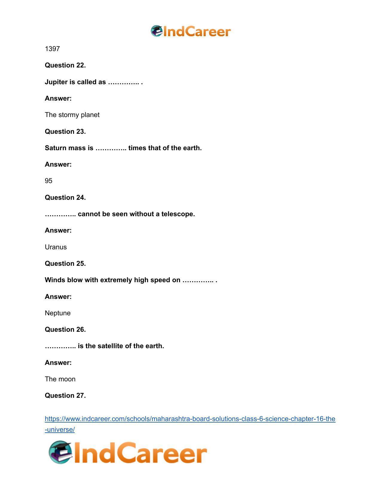 Maharashtra Board Solutions Class 6-Science: Chapter 16- The Universe - Page 12