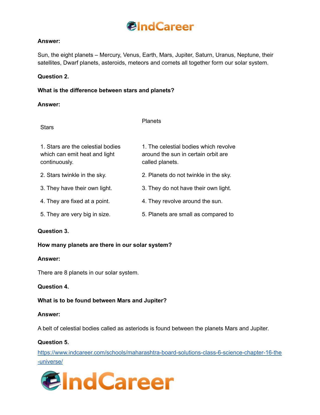 Maharashtra Board Solutions Class 6-Science: Chapter 16- The Universe - Page 14