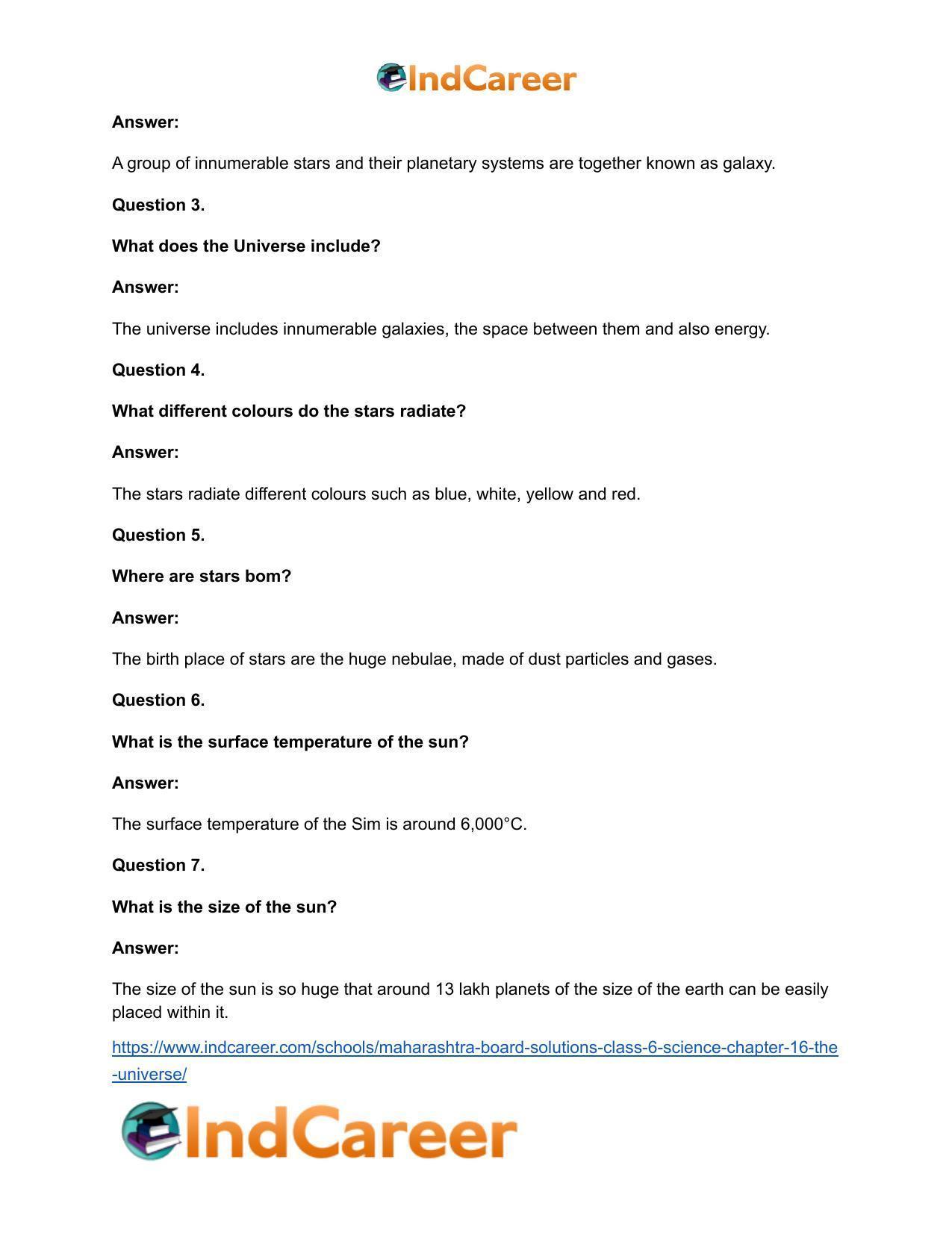 Maharashtra Board Solutions Class 6-Science: Chapter 16- The Universe - Page 16