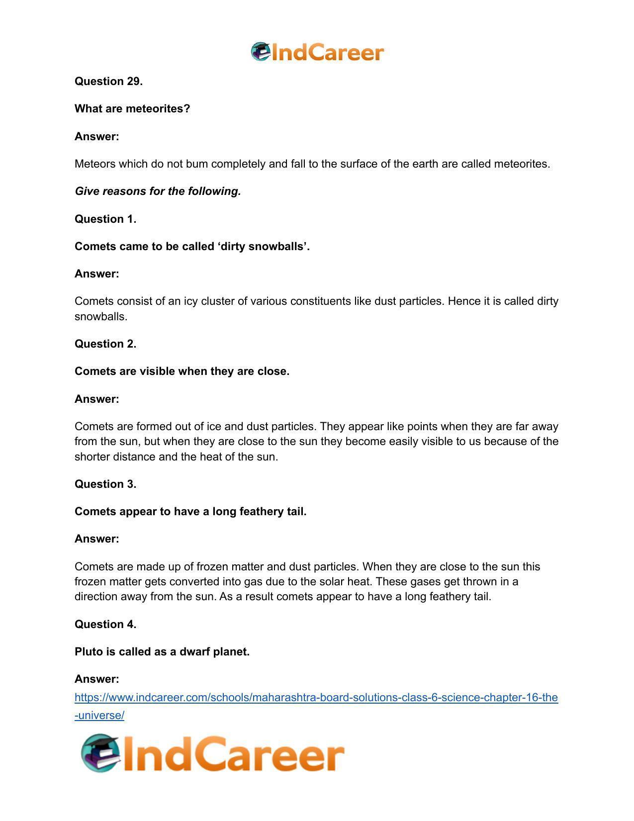Maharashtra Board Solutions Class 6-Science: Chapter 16- The Universe - Page 21