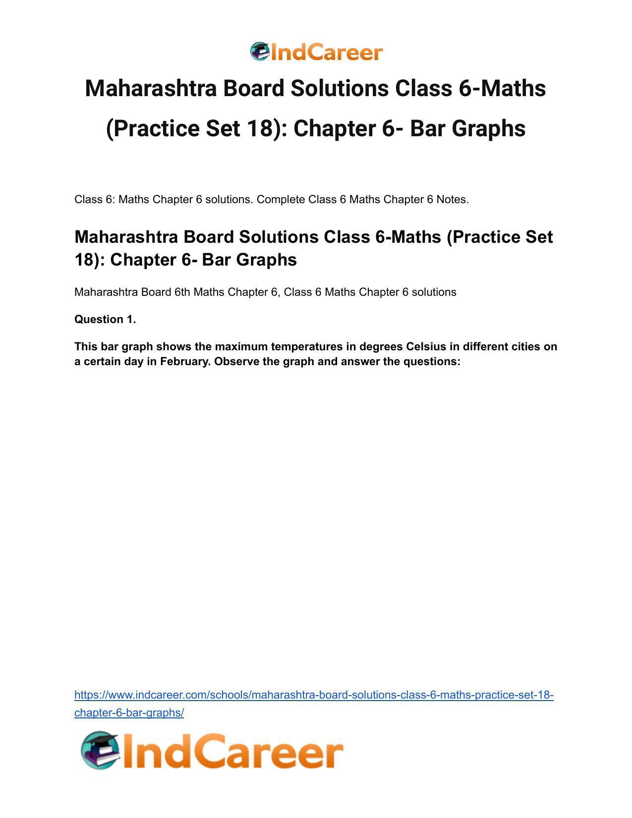 Maharashtra Board Solutions Class 6-Maths (Practice Set 18): Chapter 6- Bar Graphs - Page 2