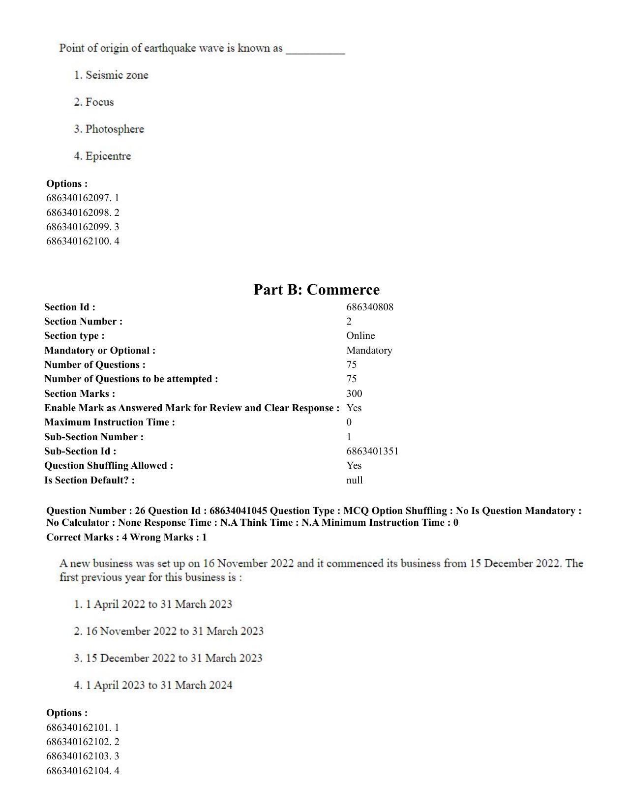 CUET PG 2023: COQP08 – Commerce (Eng) - Shift 3 (30-06-2023) Question Paper - Page 26