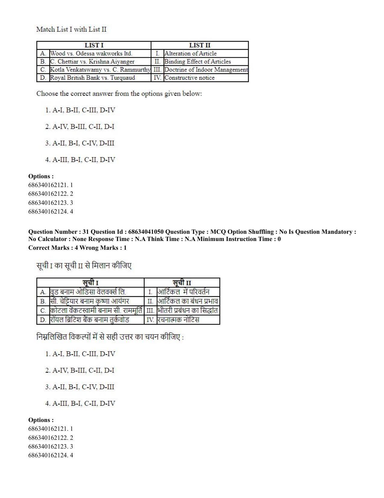 CUET PG 2023: COQP08 – Commerce (Eng) - Shift 3 (30-06-2023) Question Paper - Page 32