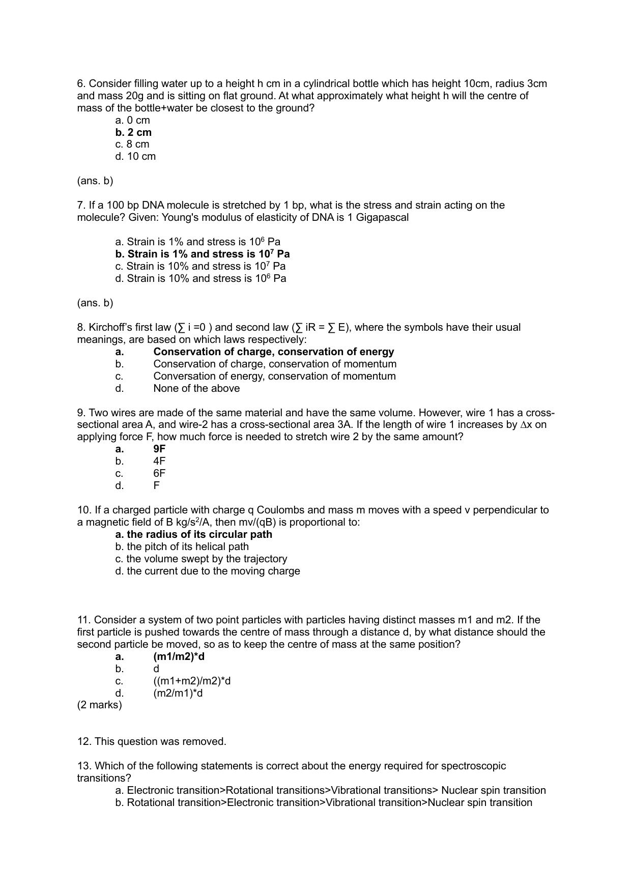 TIFR GS 2024 Biology Question Paper - Page 5