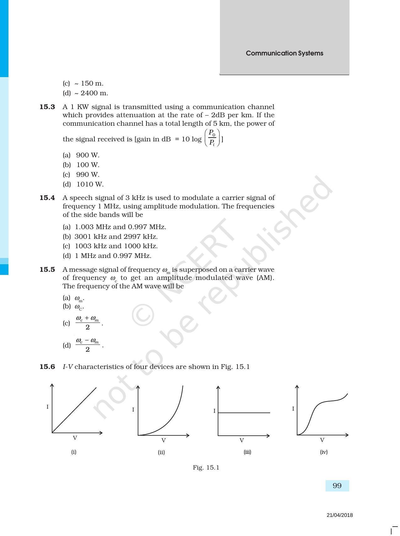 NCERT Exemplar Book for Class 12 Physics: Chapter 15 Communication Systems - Page 2