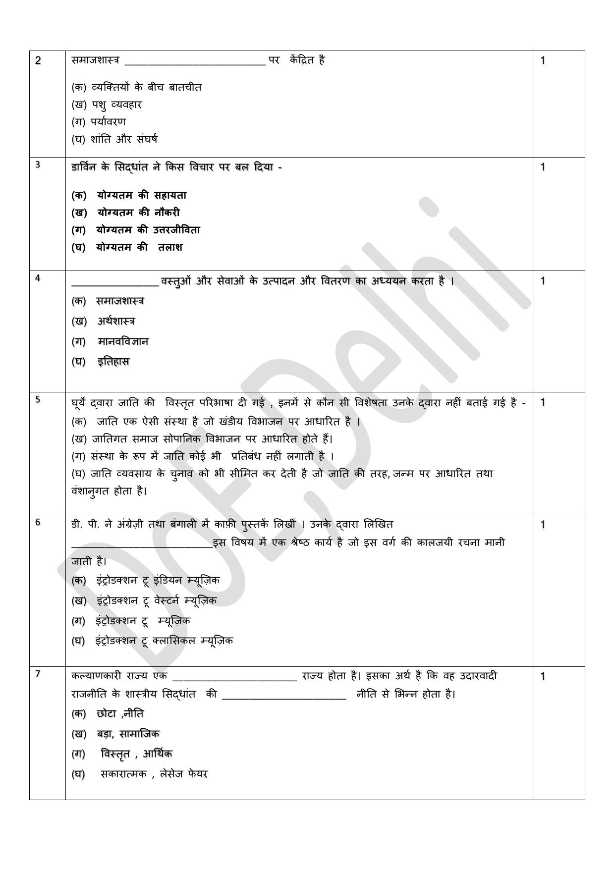 Edudel Class 11 Sociology (Hindi) Practice Papers-2 (2023-24) - Page 2