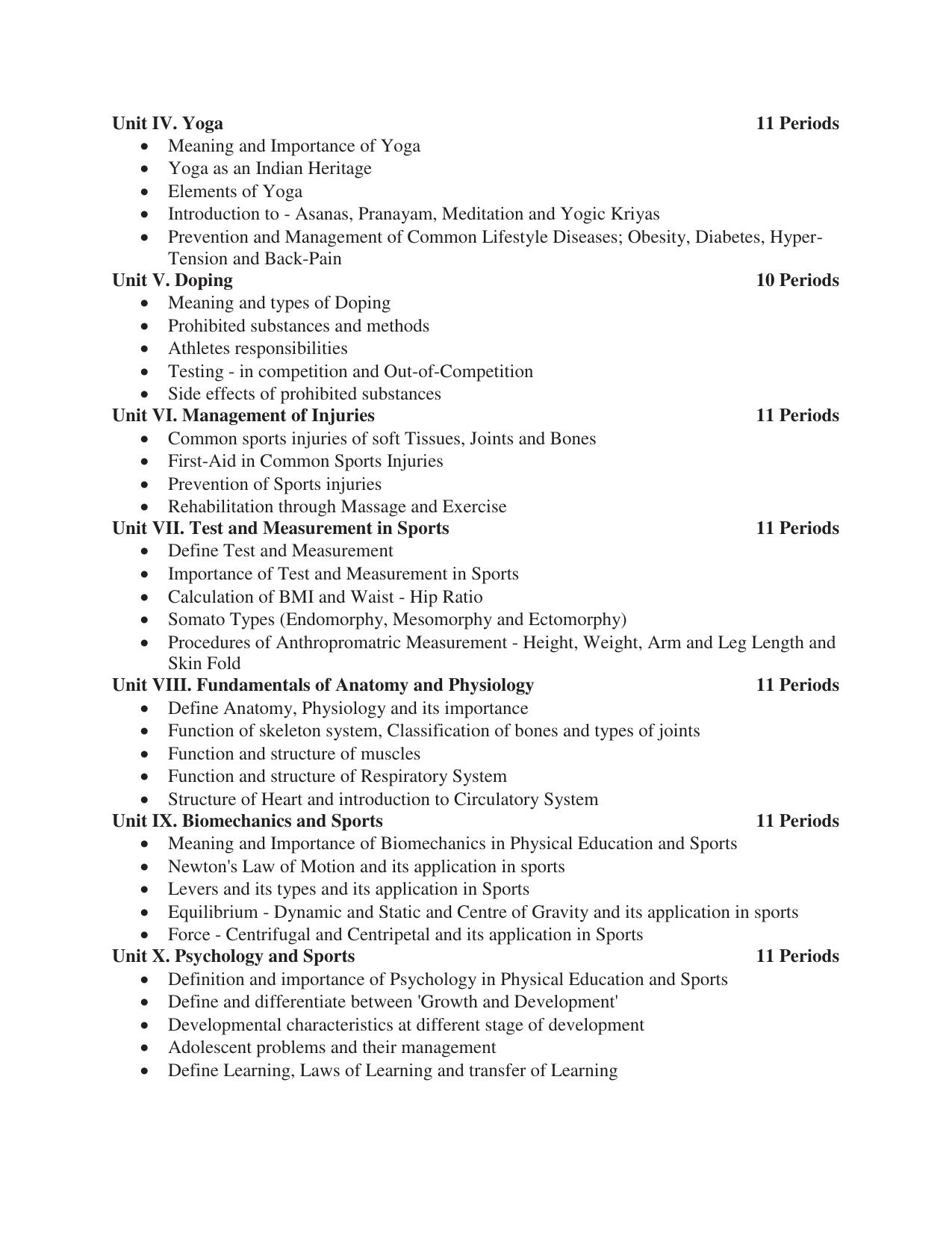 Meghalaya Board Physical Education Syllabus for Class XI & XII - Page 2