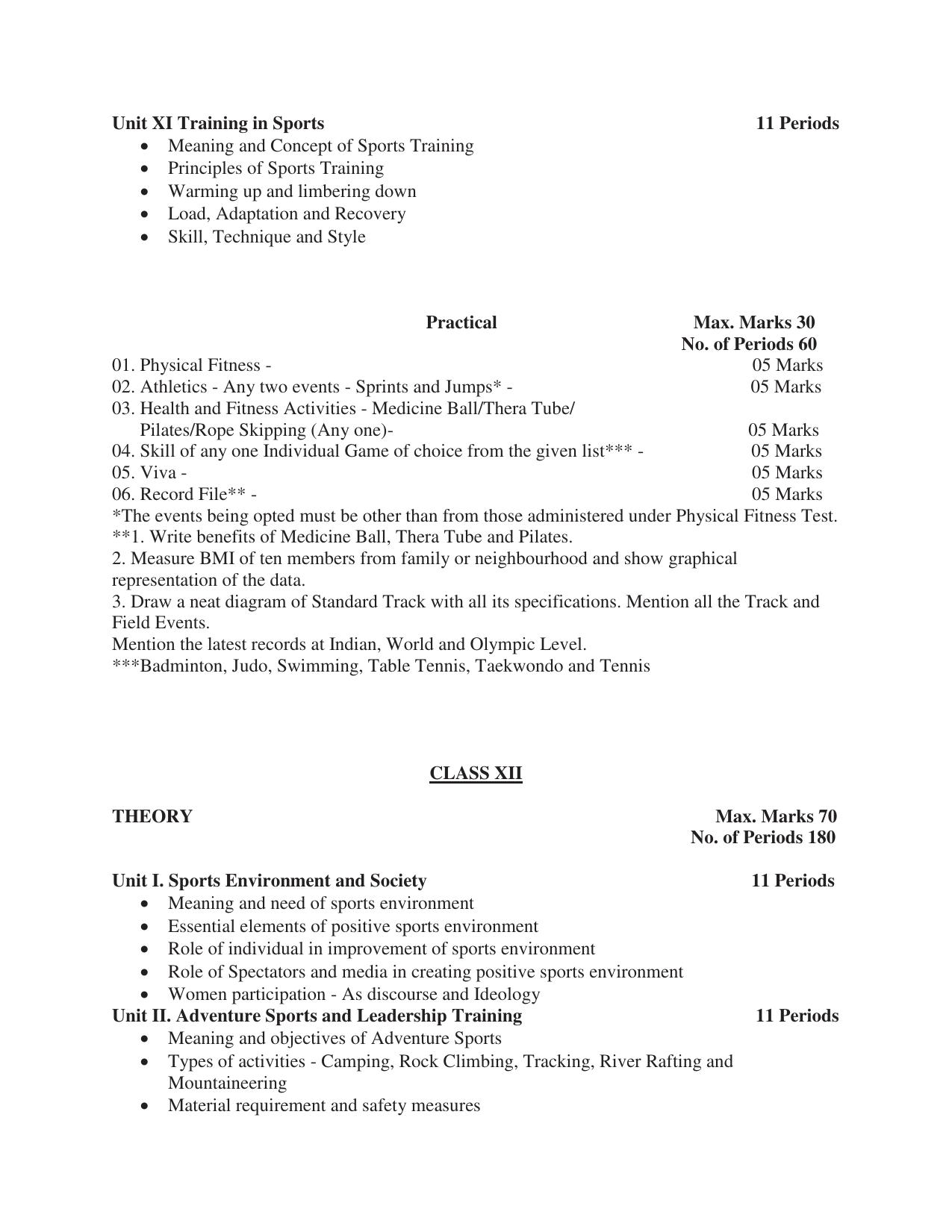 Meghalaya Board Physical Education Syllabus for Class XI & XII - Page 3