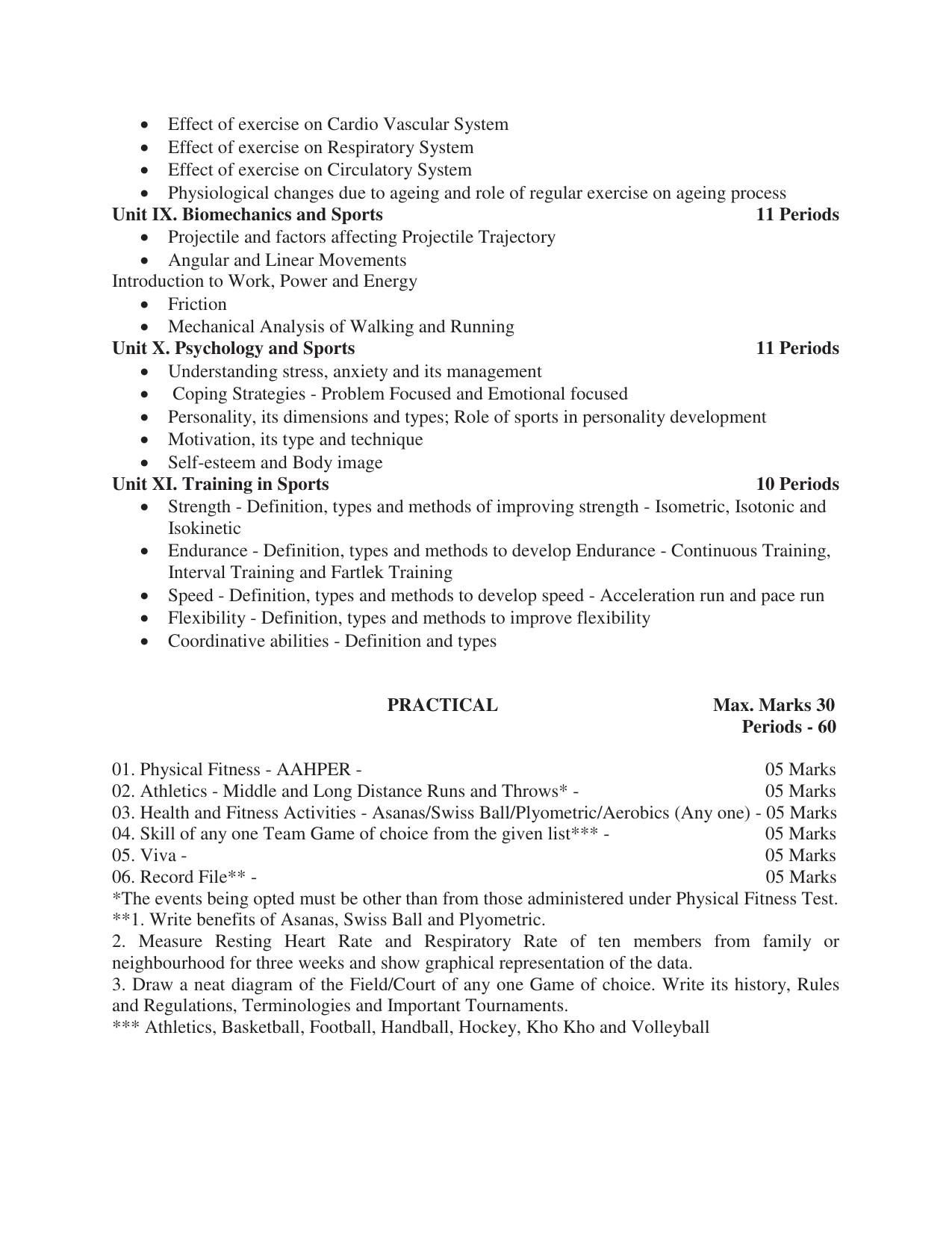 Meghalaya Board Physical Education Syllabus for Class XI & XII - Page 5