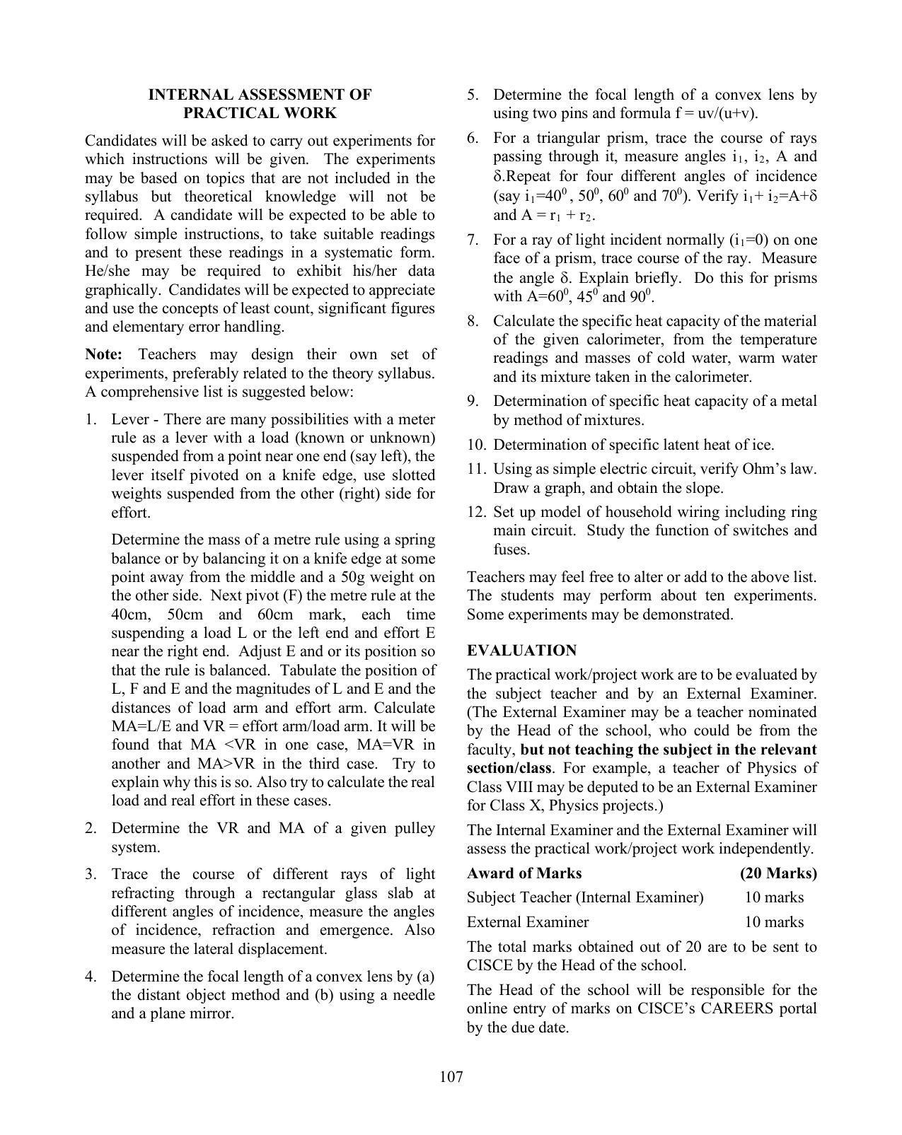 ICSE Physics Syllabus 2026 - Page 10