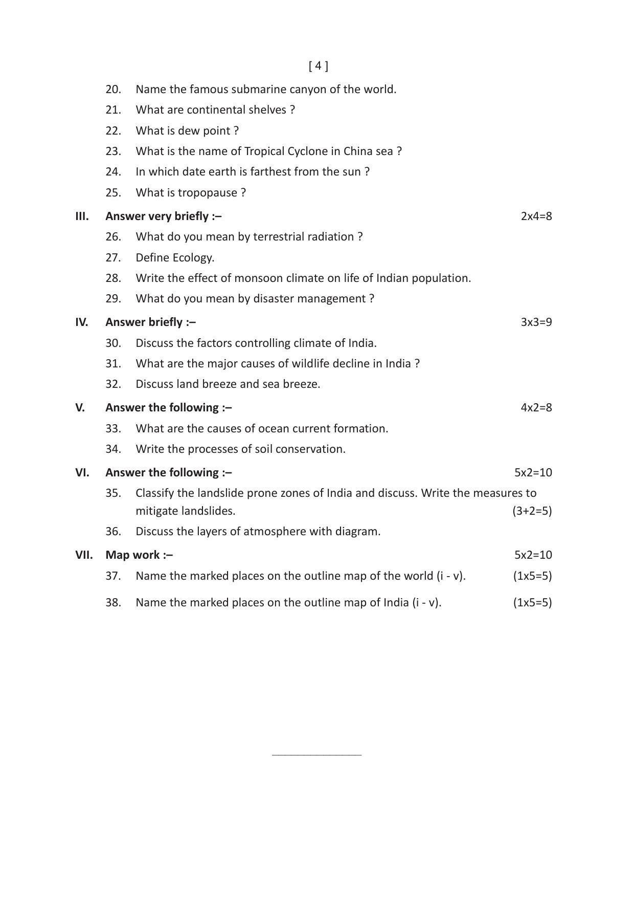 Tripura Board Geography Question Paper 2023 - Page 8