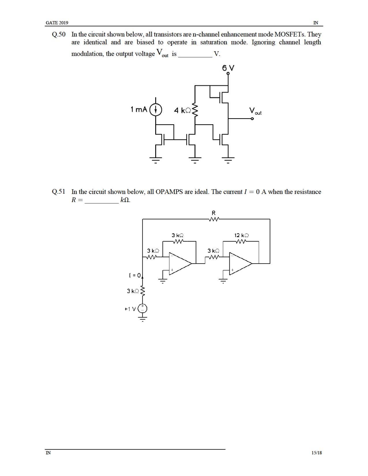 GATE 2019 Instrumentation Engineering (IN) Question Paper - Page 18