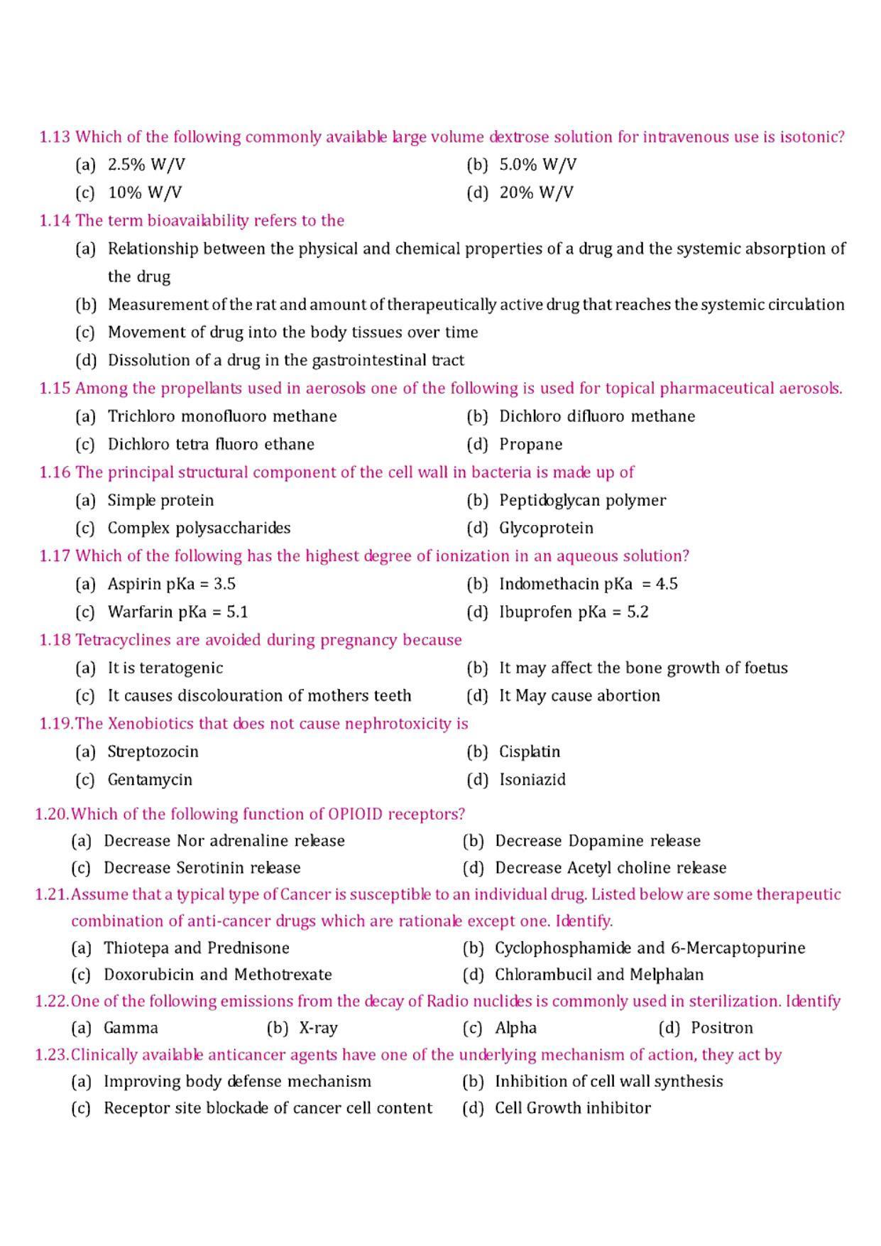 GPAT 1997 Question Paper with Answer Key - Page 3