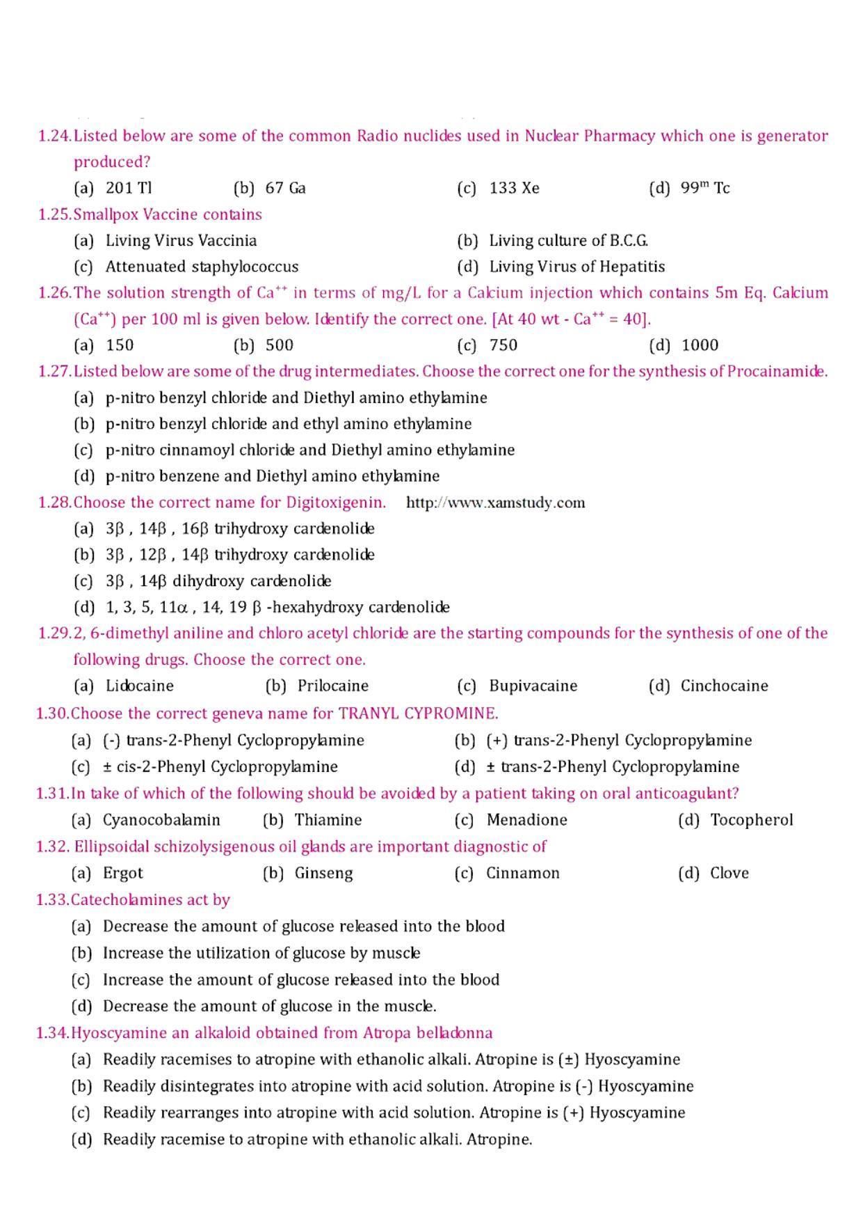 GPAT 1997 Question Paper with Answer Key - Page 4