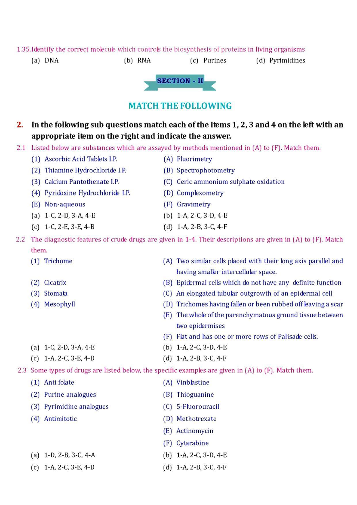 GPAT 1997 Question Paper with Answer Key - Page 5