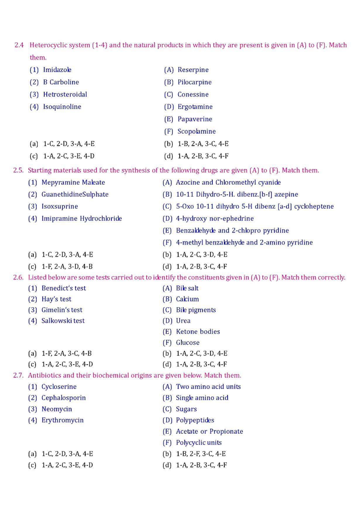 GPAT 1997 Question Paper with Answer Key - Page 6