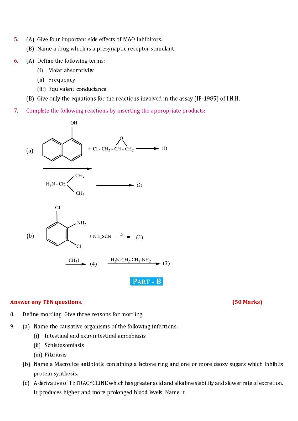 GPAT 1997 Question Paper with Answer Key - Page 8