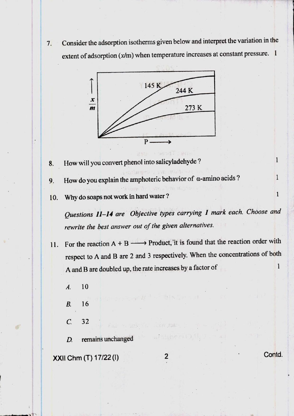 COHSEM 12th Question Papers Improvement 2022 Chemistry - Page 2