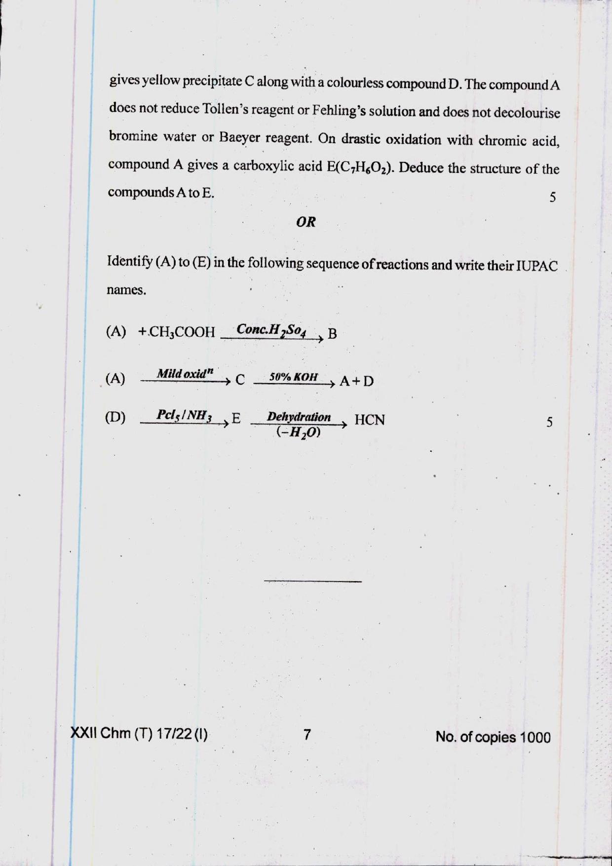 COHSEM 12th Question Papers Improvement 2022 Chemistry - Page 7