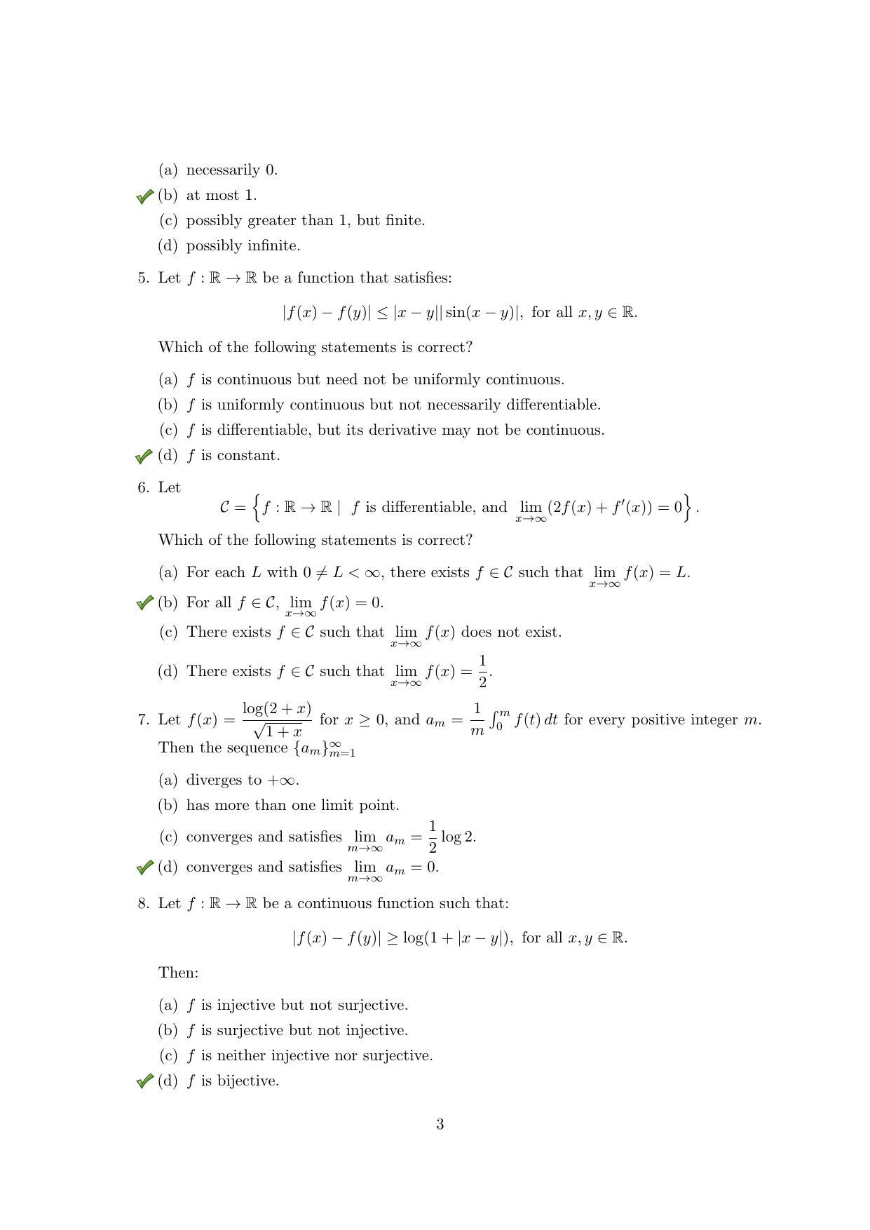 TIFR GS 2020 Mathematics Question Paper - Page 3