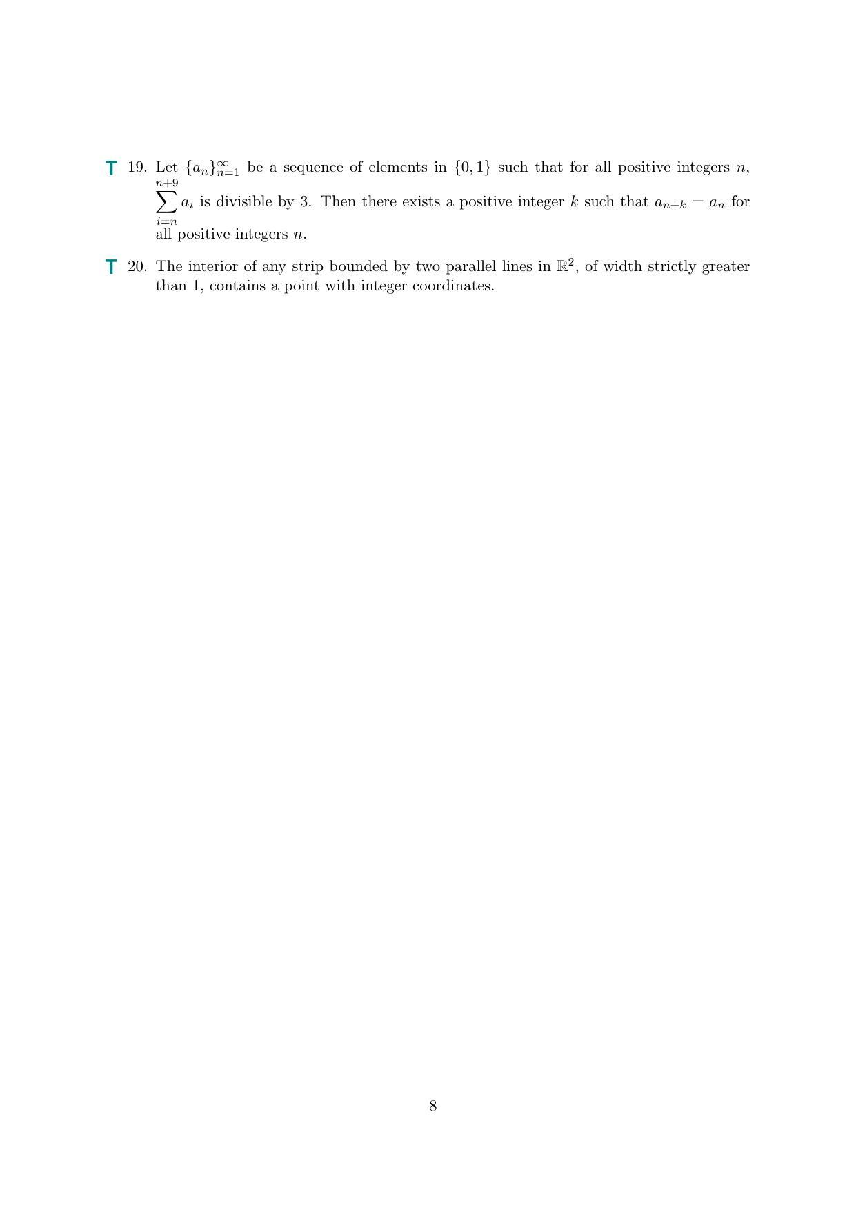TIFR GS 2020 Mathematics Question Paper - Page 8