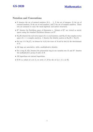 TIFR GS 2020 Mathematics Question Paper