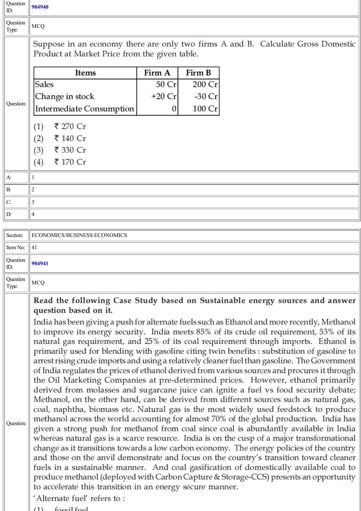 CUET 2022 Question Paper of Economics Business Economics - Page 17