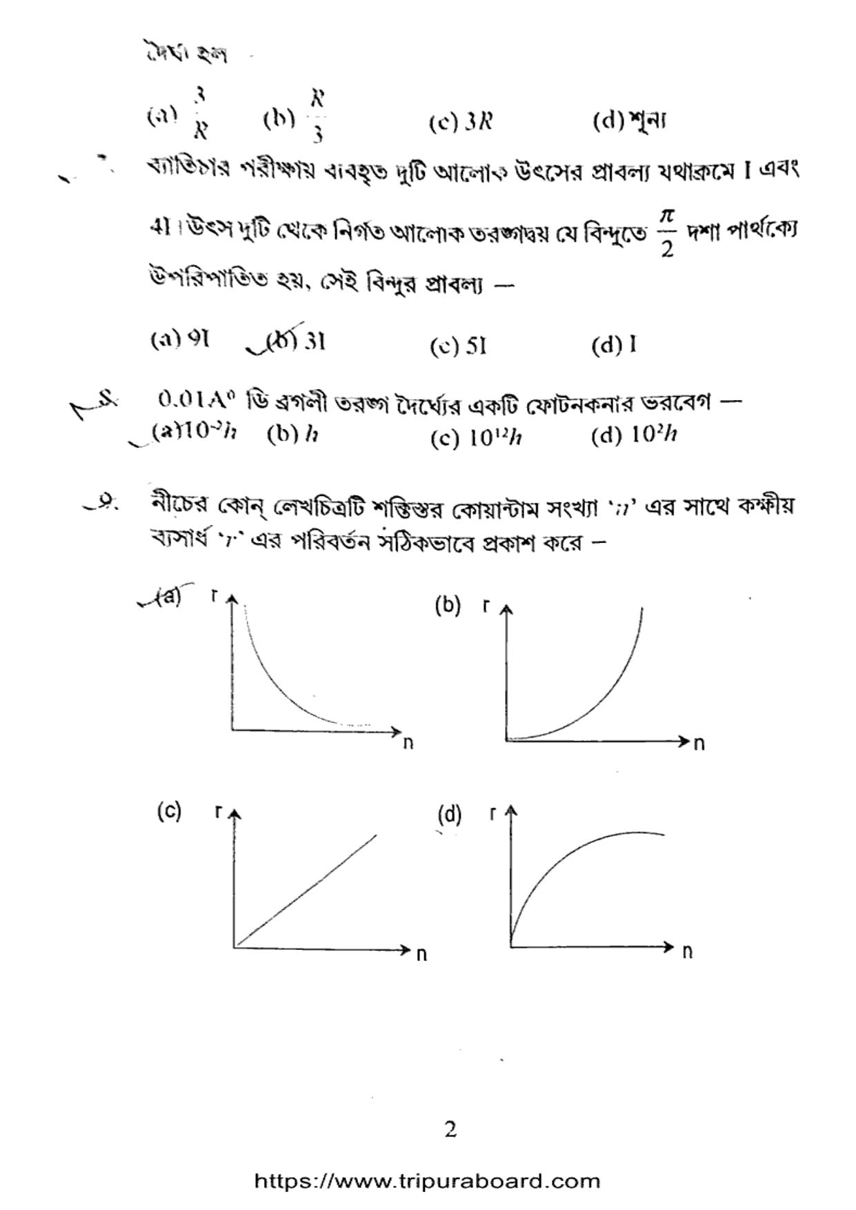 TBSE Class 12 PB Physics Set-A Question Paper 2025 - Page 2