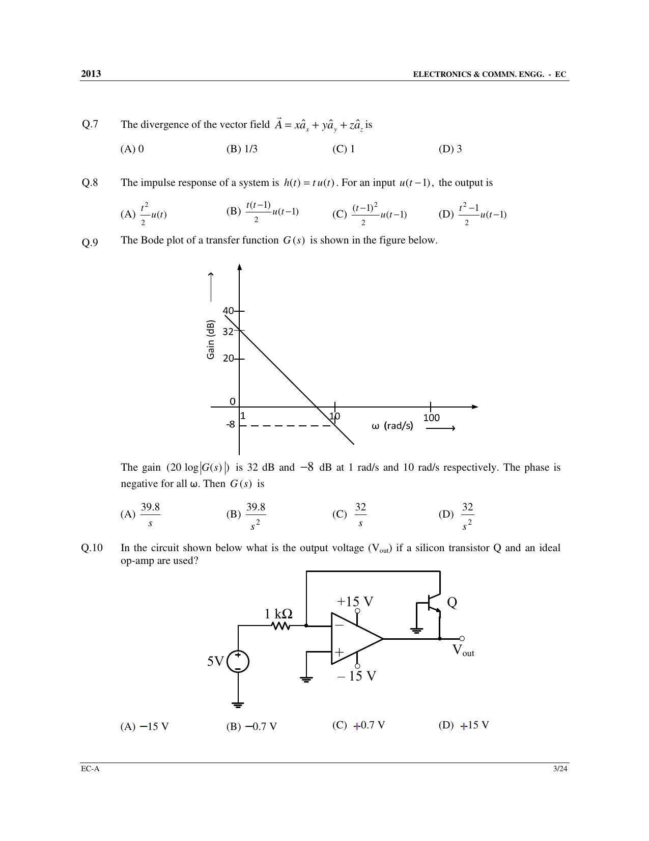 GATE 2013 Electronics and Communication Engineering (EC) Question Paper with Answer Key - Page 4