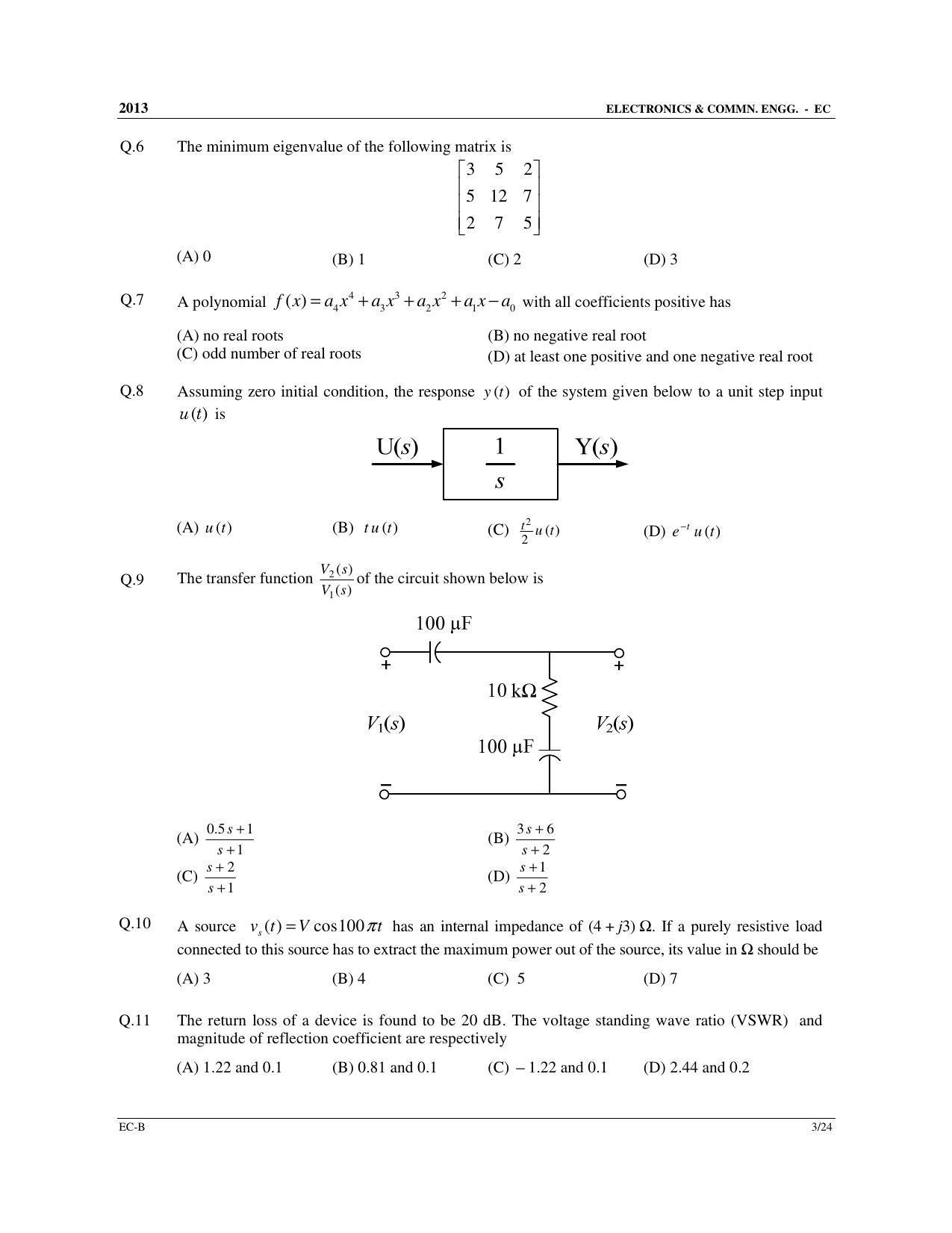 GATE 2013 Electronics and Communication Engineering (EC) Question Paper with Answer Key - Page 23