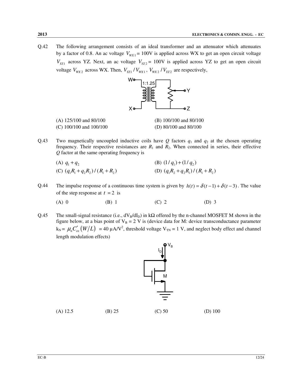 GATE 2013 Electronics and Communication Engineering (EC) Question Paper with Answer Key - Page 32