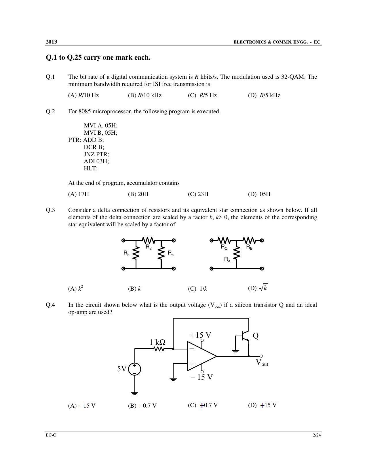 GATE 2013 Electronics and Communication Engineering (EC) Question Paper with Answer Key - Page 41