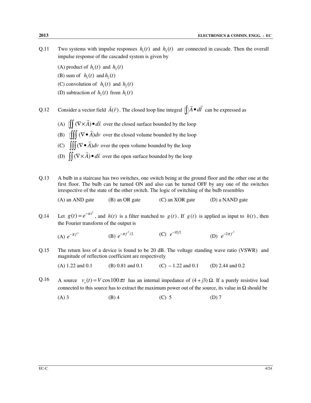 GATE 2013 Electronics and Communication Engineering (EC) Question Paper with Answer Key - Page 43