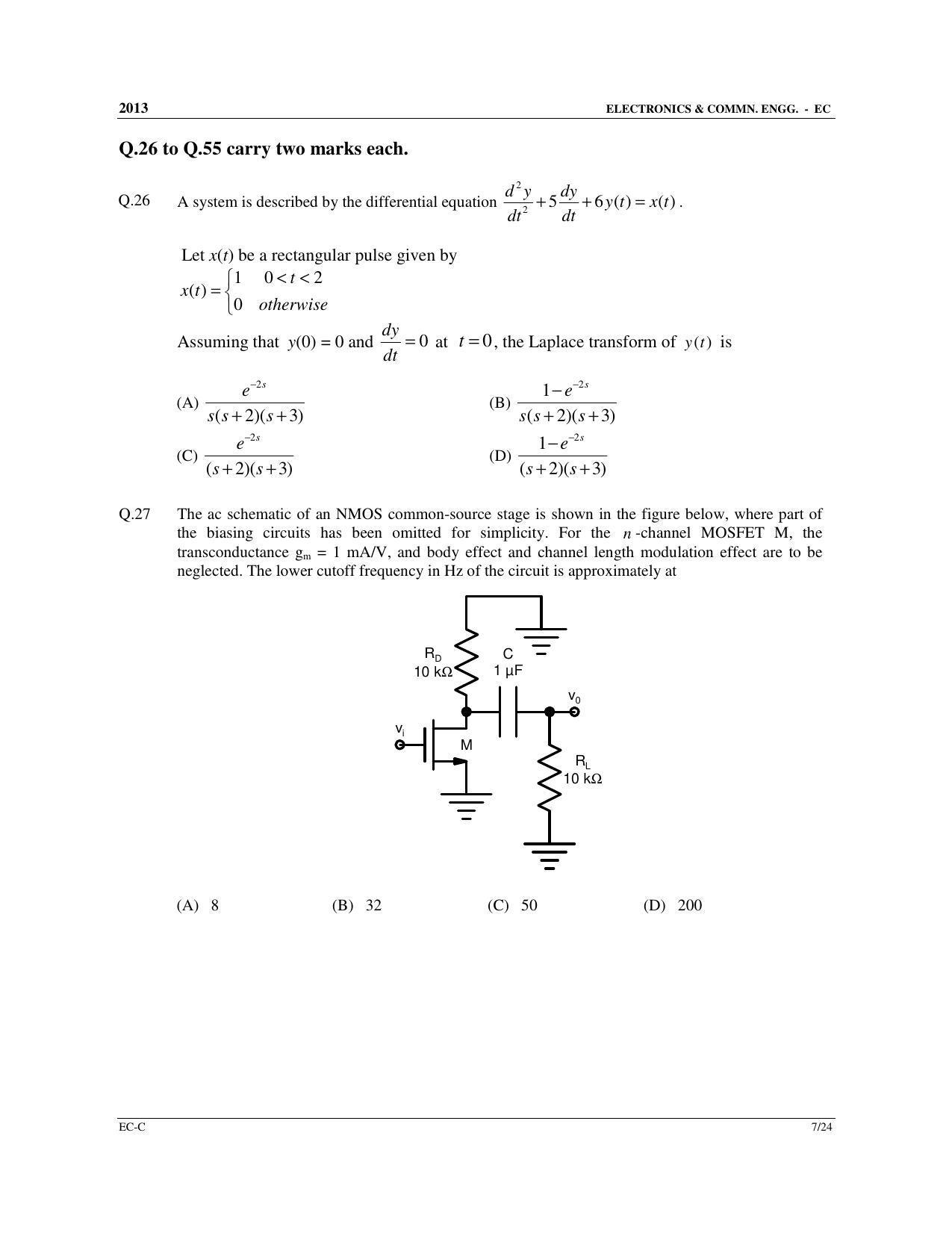 GATE 2013 Electronics and Communication Engineering (EC) Question Paper with Answer Key - Page 46