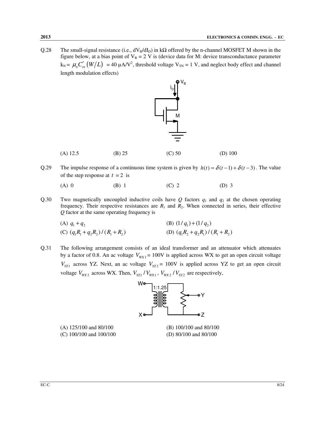 GATE 2013 Electronics and Communication Engineering (EC) Question Paper with Answer Key - Page 47