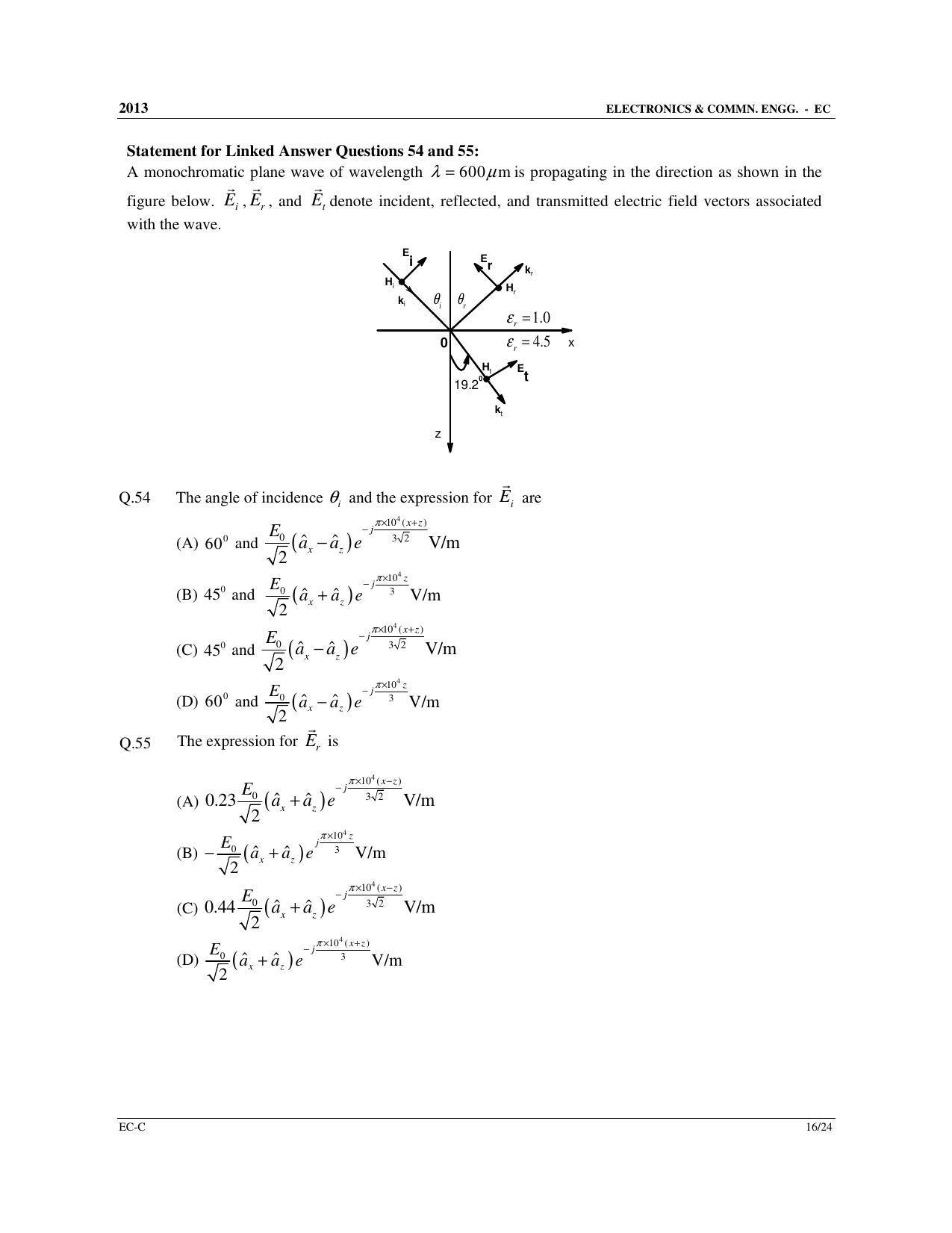 GATE 2013 Electronics and Communication Engineering (EC) Question Paper with Answer Key - Page 55