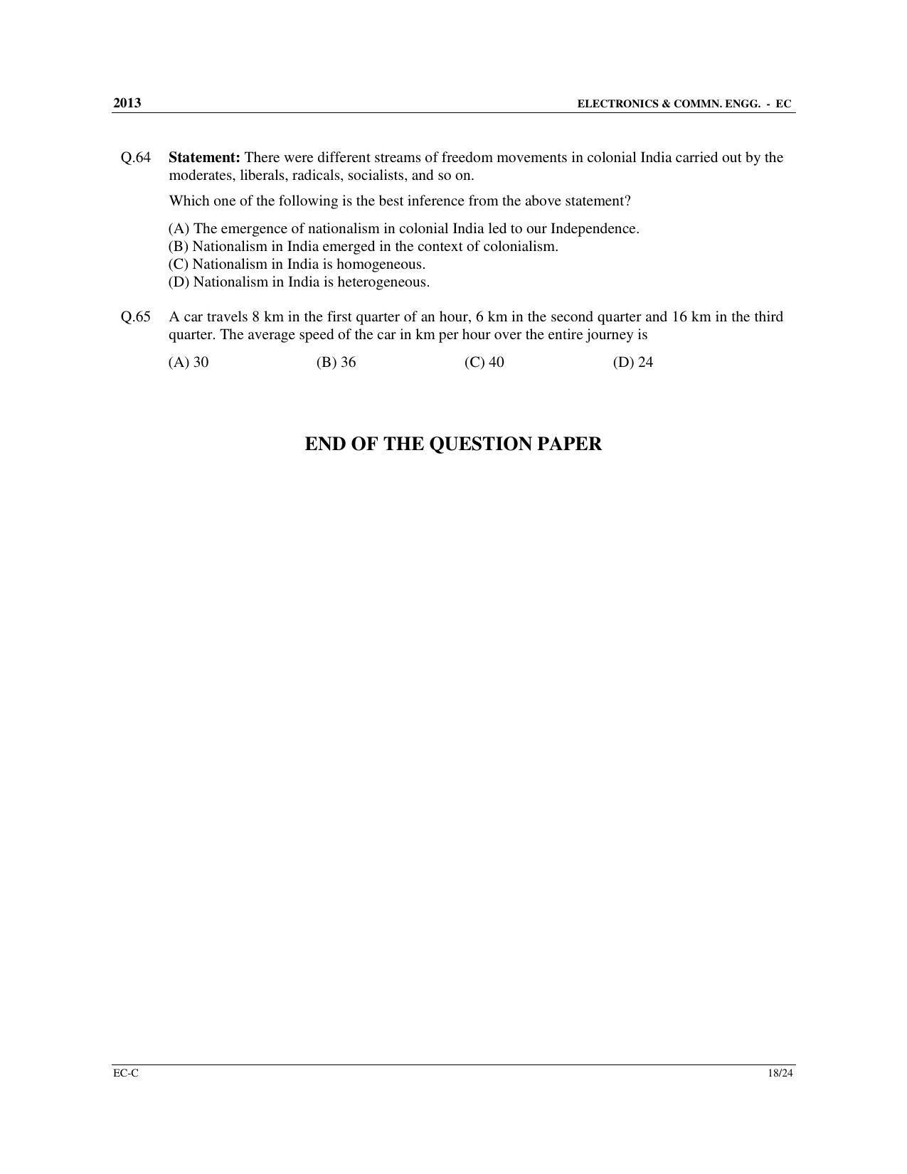 GATE 2013 Electronics and Communication Engineering (EC) Question Paper with Answer Key - Page 57