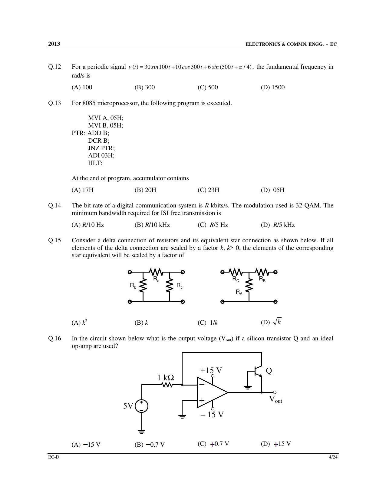 GATE 2013 Electronics and Communication Engineering (EC) Question Paper with Answer Key - Page 62